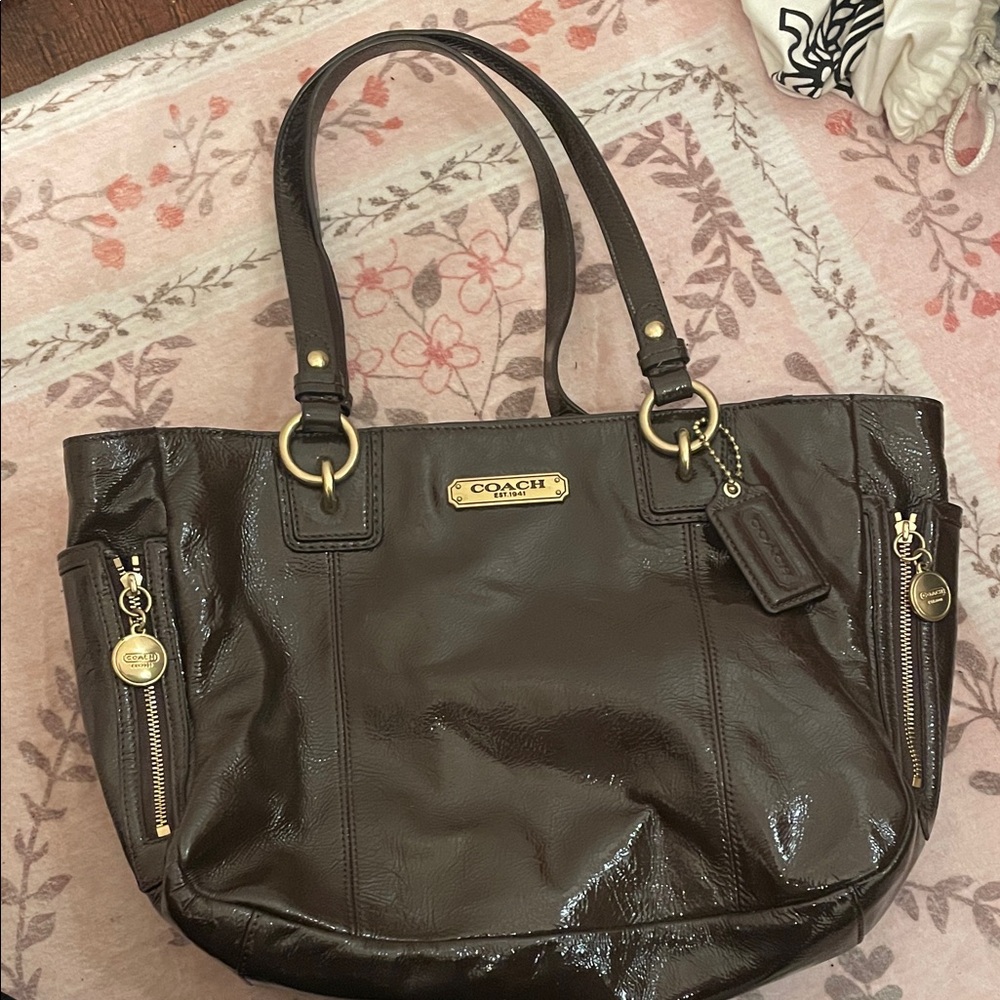 Coach Dark Brown Leather Tote